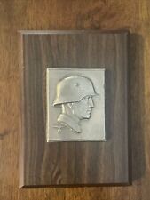 RARE Vintage WW2 WWII German Military War Soldier Helmet Wall Plaque picture