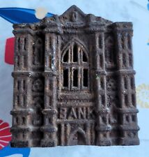 Antique Victorian Cast Iron Metal Building - Coin Money Bank Saving Box 4