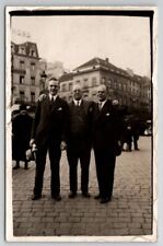 RPPC Three Men Pose For Photo In Brussel Postcard P24 picture