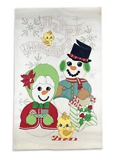 Vintage 1950's Christmas Kitsch Snowman Felt Store Window Display 51