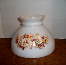 Vintage Milk Glass Flower Garland Hurricane Table Lamp Replacement Globe Shade picture