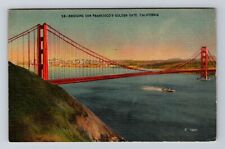 San Francisco CA-California, Bridging the Golden Gate, Antique Vintage Postcard picture