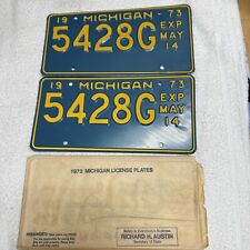 1973 Michigan Half Year Commercial License Plate Pair NOS picture
