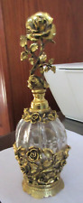Vintage Matson K825 Gold Plated Ormulo Glass Perfumed Bottle & Long Dauber ROSES picture