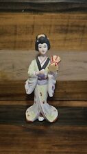 Vintage Japanese Geisha Girl Statue Figurine Holding Drum 9