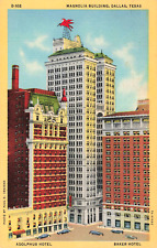 Magnolia Building, Baker Hotel and Adolphus Hotel, Dallas, Texas Linen Postcard picture