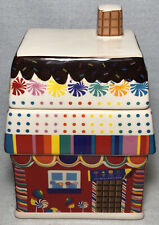 4.25”x5.25”x7.5” Dylans Candy Bar Ceramic House Holder Jar Cookie Sweets Rainbow picture