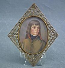 Antique Napoleonic Miniature Portrait Of Napoleon Bonaparte As the First Consul picture