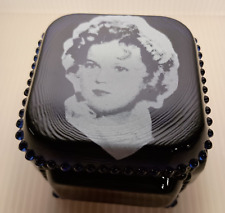 Westmoreland Cobalt Blue Shirley Temple Vintage Trinket Jewelry Box picture