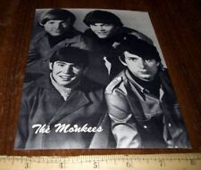 1966 RARE VINTAGE *MONKEES* CLOSE-UP PROMO POST CARD POSTER B&W EXCELLLENT COND picture