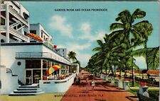 1940s Miami Beach, Florida Postcard WOFFORD BEACH HOTEL Promenade Scene JC16 picture