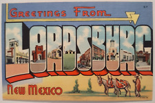 Vintage Lordsburg New Mexico Large Letter Greetings Linen Postcard Unposted picture