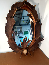 Fabulous Vintage Moose Drop Antler Wall Mirror, 40