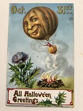 ANTIQUE GOTTSCHALK HALLOWEEN POSTCARD. #914 Saxony, Posted, DIVIDED picture