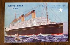 Vintage Early 1900's Postcard Unused Color RMS Homeric White Star Line  P2 picture
