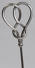 Antique Hatpin Early 1900s Silver Curled Ribbon Charles Horner Hatpin Hallmarked picture