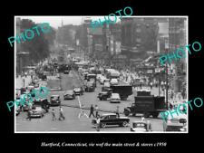 OLD 8x6 HISTORIC PHOTO OF HARTFORD CONNECTICUT THE MAIN STREET & STORES c1950 picture