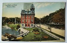 Warren OH Ohio City Hall & Park Vintage Postcard L8 picture