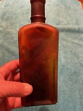 Vintage Large Brown Medicine Bottle From Doctor's Estate Cork Top picture