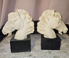 Pair Of Large HeavyResin Horse Beautiful figurine statue Excellent Shape RARE picture