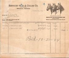 Kentucky Whip & Collar Co Princeton KY 1944 Billhead Horse Vignette picture