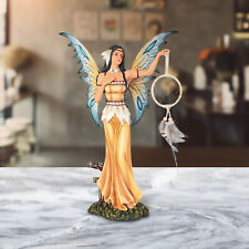 Native American Fairy Holding Dream Catcher Statue 16