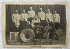 Vintage Moeller's Old Timers, 6 Man 1 Woman Band, Traer, Iowa IA postcard picture