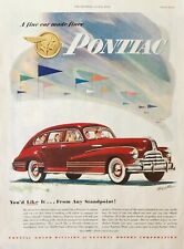 1947 Pontiac General Motors red Car Vintage Ad Youd like it from any standpoint picture