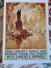 vintage postcard WWI propaganda WW1 liberty bonds fire New York harbor picture