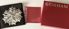 Vintage 2017 Gorham Sterling Silver Christmas Snowflake Tree Ornament Pouch& Box picture