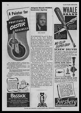 1944 Bassick Co. Bridgeport Connecticut Diamond Arrow Casters Vintage Print Ad picture