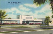 Sarasota FL Florida, St. Martha's Catholic School, Vintage Postcard picture