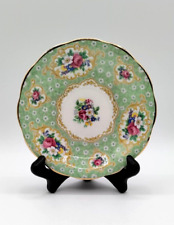 Vintage Saucer Gainsborough Green Gold Floral  Bone Bell China England picture