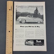 Vtg 1950 Print Ad Buick Road Master Dynaflow Drive Where Your Will Has Its Way picture