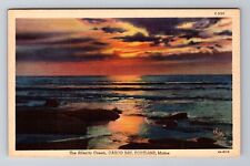 Portland ME-Maine, Casco Bay, Atlantic Ocean, Vintage Souvenir Postcard picture