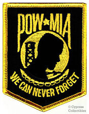 POW-MIA PATCH VIETNAM WAR embroidered iron-on GOLD BLACK MILITARY VETERAN BIKER picture