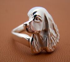 Sterling Silver Cocker Spaniel Head Study Ring picture