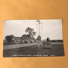 Searsport Maine ME RPPC Real Photo Postcard 1940-50’s Kobs Lobster Pound picture
