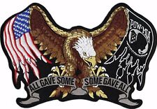 Pow Mia Eagle Patch All Gave Some US Flag Large Motorcycle Jacket Biker 11 inch picture