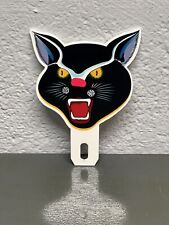 Black Cat Fireworks Metal Plate Topper Sign 4th Of July Firecracker Gas Oil picture