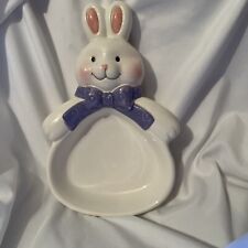 Vintage Hallmark Cards Easter Bunny Ceramic Candy Dish Approx 9