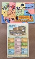 Fred Harvey Hotels Map &Hotel Rasbach Vintage Print Lithograph Postcards (2) picture