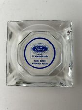 FORD 75th Anniversary Glass Ashtray Twin Cities Assembly Plant Automoblie picture