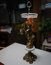 1970s Standing ashtray Angel marble cherub figurine Gorgeous Glass Bronze Color picture