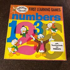 Disney Characters First Learning Game Numbers Some Unpunched Vtg 1969 Homeschool picture