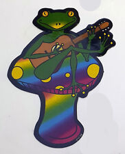 NOS 1990'S VINTAGE STICKER MACHINE FROG ON PSYCHEDELIC MUSHROOM--BRAND NEW picture