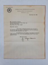 Signed Letter From J. Edgar Hoover February 16 1966 USA Department Of Justice picture