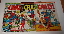 CRAZY #1 9.2/9.4, #2 9.0, #3 8.0  1973   reprints not brand echh picture