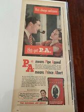 Vintage 1947 Prince Albert Pipe Tobacco He's Always Welcome ad picture