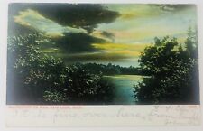 Vintage Watervliet Michigan MI Moonlight On Paw Paw Lake Postcard 1906 picture